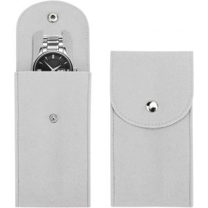 Kal-2pcs Pochette De Montre, Sac De Rangement De Montre En Flanelle Portable Pochette De Voyage De Montre Pochette De Rangement De Montre Pour Hommes Et Femmes - Neuf