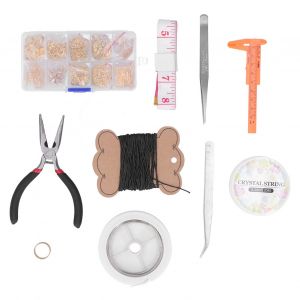 Kit D'outils De Fabrication De Bijoux, Boucles D'oreilles, Bricolage, Fermoir Mousqueton, Pince A Epiler, Ensemble D'accessoires De Reparation, Or - Neuf
