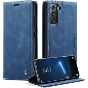KALANKA-caseme Coque pour Samsung Galaxy S22 5G Etui Premium Housse en Cuir Pochette Protection Portefeuille Rabat Clapet Case Porte Carte Magn&eacute;tique &Eacute;tui pour Samsung Galaxy S22 5G 6,1'' - Bleu - Neuf
