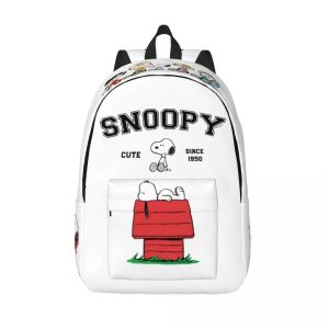 Sac à dos mignon et amusant avec motif Snoopy et dessin anime pour ecoliers, garcons et filles, sac à dos de voyage imprime Peanuts - Neuf