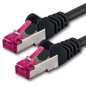 Kal-0,25 M - Noir - 1 Pièce - Câble Réseau Cat6a (10gb/S) S-Ftp Cat 6a Lankacable - Certifié Ghmt Pimf 500 Mhz Cat5 Cat5e Cat6 Cat6a Cat7 Pour Switch, Routeur, Modem, Internet - Neuf
