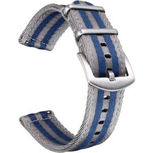 Bracelet De Montre À Dégagement Rapide En Nylon Toile Pour Homme Femme 22mm - Neuf