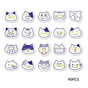Autocollants Graffiti De Dessin Anim&eacute; Chat Bleu Mignon,40 Pi&egrave;ces,D&eacute;cor&eacute;s Pour Ordinateur Portable,Moto,Valise,Jouet Classique,Scrapbook,Autocollants Imperm&eacute;ables En Pvc.40Pcs. - Neuf