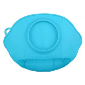 1pc Mignon En Silicone Tapis B&eacute;b&eacute; Enfants Aspiration Table &Agrave; Manger Nourriture Plat Plateau Bureau Napperon Assiette (Bleu) - Neuf