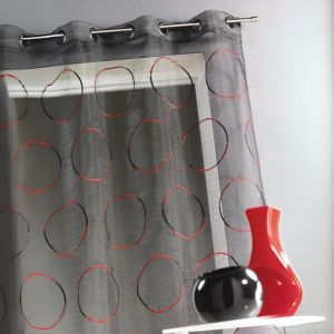 Voilage En Organza Avec Cercles Brod&eacute;s - Neuf