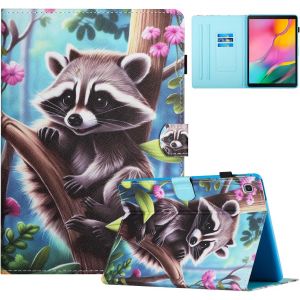 Coque Pour Tablette Samsung Galaxy Tab S6 Lite 10.4 Pouces (2022/2020 Sm-P610/P613/P615/P619) Etui Housse Pu Cuir Flip Support Protection Cover Avec Réveil/Sommeil Automatique,Raton Laveur.[F4502] - Neuf
