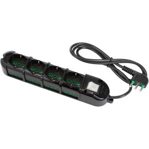 Ytfhg-Fanton 48133-B Multiprise Électrique 12 Places Avec 4 Prises Universelles Et 8 Prises Bivalentes Italiennes Latérales Multiprise 16 A Couleur Noire - Neuf
