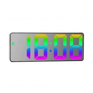 R&eacute;veil num&eacute;rique Affichage d'&eacute;cran LED color&eacute; Horloge de bureau moderne Horloges LED (coquillage-miroir noir - Neuf