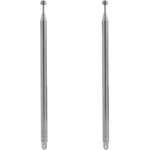 MEVRONISSHOP-Antenne T&eacute;lescopique Radio FM Dab Portable pour Int&eacute;rieur, Extensible jusqu'&agrave; 74 cm, 7 Sections, Compatible avec Cha&icirc;nes HiFi et R&eacute;cepteurs Audio CD - Pack de 2 - Neuf