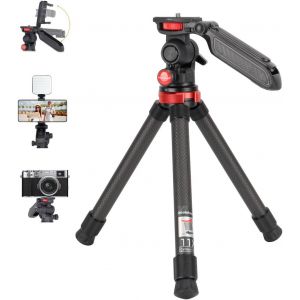 ytseazn-Mini Trépied De Table En Fibre De Carbone Avec Poignée De Support De Téléphone,Tête Panoramique À 360 °,Trépied De Voyage Léger Et Compact Pour Appareil Photo Sans Miroir Et Smartphone - Neuf