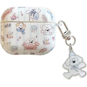 Coque pour Apple AirPods 4e génération 2024, mignon et amusant et unique, écharpe ours pour AirPods 4, housse d'écouteurs pour filles et femmes.[S1012] - Neuf