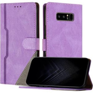 Kalanka-Étui Pour Samsung Galaxy Note 8, Housse En Cuir Pu Avec [Protection Antichoc Tpu] [Fonction Support] [Porte-Cartes ] Antichoc Magnétique Coque Pour Galaxy Note 8 - Violet - Neuf