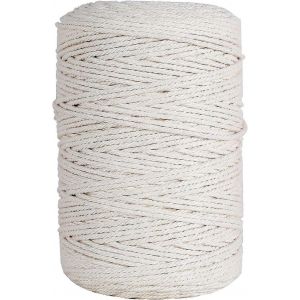 3mm x 200m,100 % fil de coton cordon de ficelle en macram&eacute;,cordon en macram&eacute; pour le tricot bricolage d&eacute;coration murale plante porte emballage cadeau,beige - Neuf