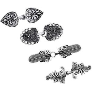 Kjdal-Lot De 4 Clips Pour Cardigan Vintage-Broches De Ch&acirc;le R&eacute;tro-Broches Et &Eacute;pingles &Agrave; Ch&acirc;le-Argent-Pour Femme Et Fille - Neuf