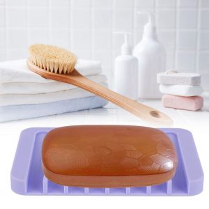 HJLIAN Boite a savon carree violette, plateau a vaisselle, organisateur de salle de bain - Neuf