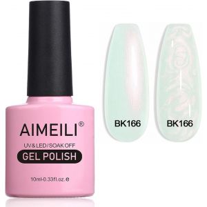 Kal-Vernis À Ongles Brillant Perle Gel, Nacré Avec Fil Shell Glitter Semi Permanent Soak Off Uv Led Nail Polish -(166) 10ml - Neuf