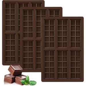 Kal-Lot De 3 Moules À Chocolat En Silicone - 6 Cavités, Tablette, Antiadhésif - Pour Faire Du Chocolat, Gaufres, Gelée, Bonbon - Neuf
