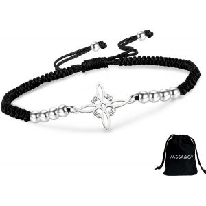 Trahoo-Sorcières Noeud Bracelet Pour Femmes Hommes En Acier Inoxydable Magique Celtique Noeud Réglable Couleur Perlé Tressé Sorcière Noeud Bracelets Chaîne Wiccan Bijoux - Neuf