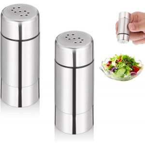 Lot De 2 Salières Et Poivrières En Acier Inoxydable-Petite Salière Et Poivrière Portables-Boîte À Sel-Pot À Épices Pour La Maison,La Cuisine,Le Restaurant,Le Barbecue - Neuf