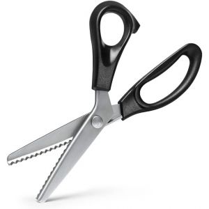 Ciseaux Cranteurs Noir 23,5 cm Ciseaux de Couture Professionnels Noir en Acier Inoxydable pour Travaux Manuels Cuir,Coton,Papier,Tissu - Neuf