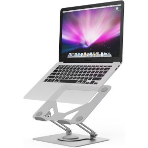 acdsgd-Support Ordinateur Portable, Support PC Portable Rotatif &agrave; 360&deg;, R&eacute;glable en Hauteur, Pliable Laptop Stand Compatible avec MacBook Air/Pro, Dell, HP (11-17"") GB1050-1 - Argent&eacute; - Neuf