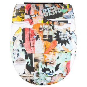 Abattant easy clip &agrave; descente assist&eacute;e imprim&eacute; de graffs - Neuf