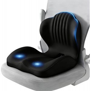 Ulteronixshop-Coussin Lombaire Chaise Bureau, Coussin Ergonomique Assise, Coussin Int&eacute;gr&eacute; Forme L en Mousse M&eacute;moire avec Soutien Lombaire et Ouverture A&eacute;r&eacute;e pour Coccyx, pour Chaise de Bureau - Neuf