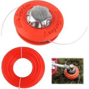 MEVRONISSHOP-T&ecirc;te de D&eacute;broussailleuse Universelle Tap & Go - m10 x 1,25 &agrave; Gauche 30m avec Ligne de D&eacute;broussailleuse de Rechange &iquest; 2.4mm Rond en Nylon (couleur de corde al&eacute;atoire) - Neuf