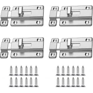 P&ecirc;ne coulissant P&ecirc;ne de porte Loquet Serrure de porte coulissante Serrure int&eacute;rieure avec vis pour porte de salle de bain Porte en bois - Neuf