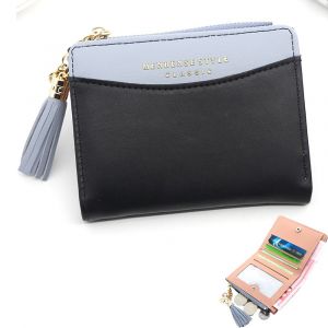 Portefeuille de grande capacité, Noir, Petit Porte Monnaie Femme Cuir Souple avec Titulaire de la Carte de crédit de Trésorerie ID, Porte-Monnaie zippé Sacs d'argent Comme cadeau pour une dame - Neuf