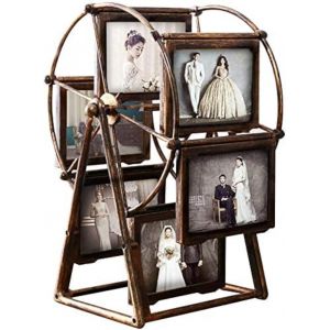 CMWX-Cadre photo vintage rotatif en forme de grande roue pour bureau et table, cadre photo de famille personnalis&eacute; pour 12 photos, d&eacute;coration d'int&eacute;rieur, cadeaux de No&euml;l et d'anniversaire - Neuf
