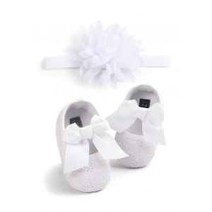 Baby Girls Princess Bowknot Anti-D&eacute;rapant Soft Sole Christening Chaussures - Neuf