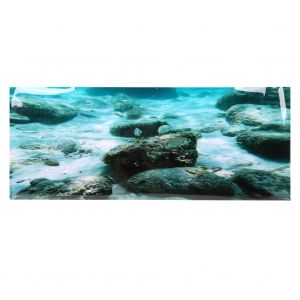 Hjlian Autocollant En Pvc Motif Roches De Fond Marin Pour Aquarium, Decoration D'aquarium, 122 X 50 Cm - Neuf
