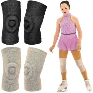 2 Paires De Genouillères De Danse Patinage Artistique Gel Genouillères Coussin Et Soutien Genouillère Support Respirant Pour La Danse Patinage Sur Glace Gymnastique Volley-Ball - Neuf