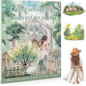 20 Feuilles De Stickers Prédécoupés Pour Scrapbooking,Autocollants De Printemps Pour Accessoires De Junk Journal,Scrapbooking,Bullet Journal,Planners,Fabrication De Cartes - Neuf