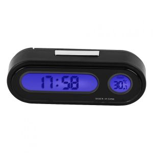 KALANKA-2 en 1 voiture horloge num&eacute;rique v&eacute;hicule int&eacute;rieur mini montre &eacute;lectronique LED horloge num&eacute;rique thermom&egrave;tre voltm&egrave;tre batterie voiture tableau de bord horloge d&eacute;cor pour la maison table ta - Neuf