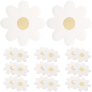 Checarzhn--No1-Assiette En Carton Marguerite Jetable, Lot De 20, Vaisselle Fleur Pour Décoration De Fête, Anniversaire, Assiette Papier Blanche 18cm - Neuf