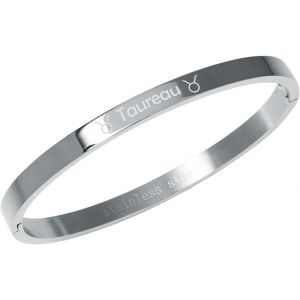 Eryi-Bracelet Jonc Fin En Acier Inoxydable 316l Avec Signe Astrologique Bracelet Zodiaque Largeur 4 Mm Cadeau D'amour Couleur Argent - Neuf