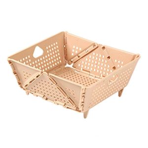 Passoire Pliable En Plastique - Panier De Vidange Avec Pieds De Repos-Abricot - Neuf