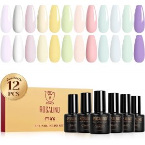 Maa-Vernis Semi Permanent Macarons, 12 Couleurs Pastel Rose Blanc Jaune Vert Bleu Violet Vernis Gel Semi Permanent, Soak-Off Uv/Led Semi-Permanent Printemps D'été Manucure - Neuf