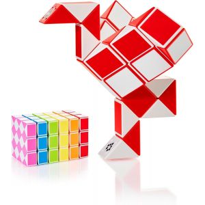 KAL-&reg; Magic Snake Cube | Jouet De Poche Pour Les Enfants De 4 &Agrave; 8 Ans | Cadeau Anniversaire Enfants Invites | Cadeau Pour &Eacute;l&egrave;ves - 36 Blocs | 2,3 Mm X 1,8 Mm | Rouge - Neuf