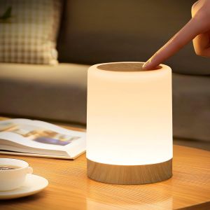 Lampe De Chevet Tactile &Agrave; Intensit&eacute; Variable 256 Couleurs & 3 Modes, Lampe De Nuit Led Sans C&acirc;ble Avec Minuterie Et Fonction M&eacute;moire, Lampe De Chevet Usb Rechargeable Avec Crochet Pour Salon - Neuf