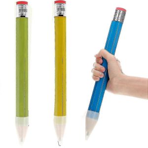 Crayons g&eacute;ants en bois pour accessoires, gros crayon amusant, &eacute;norme crayon g&eacute;ant de 14 pouces pour la maison et - Neuf