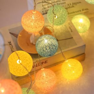 Guirlande Lumineuse Coton Boules Aliment&eacute; Par Pile,1.5M 10Led Guirlande Lumineuse Boule,Pour No&euml;l Halloween Anniversaire Mariage Chambre Enfant F&ecirc;te - Neuf
