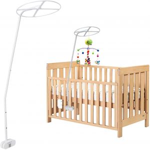 Ulteronixshop-Support Mobile Bebe Bois, Support Pour Lit De B&eacute;b&eacute;, Support De Moustiquaire R&eacute;glable, Support De Moustiquaire Drap&eacute; &Agrave; Baldaquin De Forme Ronde - Neuf