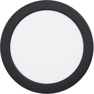 KAL-Spot Encastrable Led Alange, Lampe De Plafond Encastrée, Plafonnier À Encastrer Rond, Luminaire En Métal Noir Et Plastique Blanc, Blanc Chaud, 16,6 Cm - Neuf
