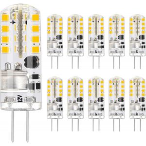 Ampoules Led G4 12v Ac/Dc Non-Dimmable,180lm Blanc Naturel 4000k, Economie D'énergie Ampoules Led Pas De Scintillement,1.6w Remplace 16w Halogène, Pour Hottes D'aspiration, Lot De [Amp741804] - Neuf