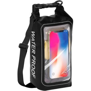 nzqaf-Sac étanche : sac étanche pour téléphone portable de 2 l avec bandoulière réglable, grand sac étanche pour téléphone pour la plongée, le surf, la natation, le bateau, la randonnée - Neuf