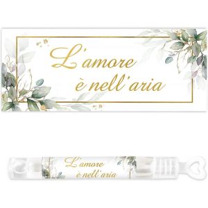 50Pcs Bulles Stickers Mariage L'Amore &Egrave; Nell'Aria Etiquette Adh&eacute;sive Imperm&eacute;able Autocollant Bouteille Bulle Savon Flacon D&eacute;coration Pour F&ecirc;te Anniversaire Fian&ccedil;ailles Bapt&ecirc;me Communion - Neuf