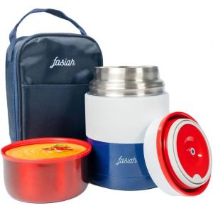 Cmws-Thermos Alimentaire Acier Inoxydable, Boites Isotherme Chaud 750ml, Lunch Box Sans Bpa, Mug, Sac Voyage Pour Repas Chaud, Caf&eacute;, Soupe &Agrave; Emporter (Drapeau France Blue, White, Red) - Neuf